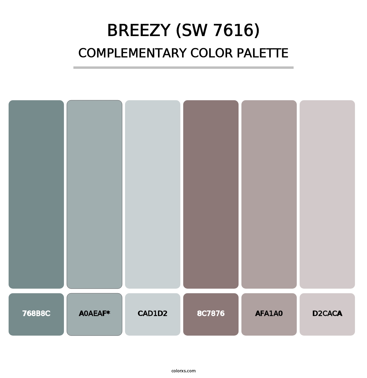 Breezy (SW 7616) - Complementary Color Palette