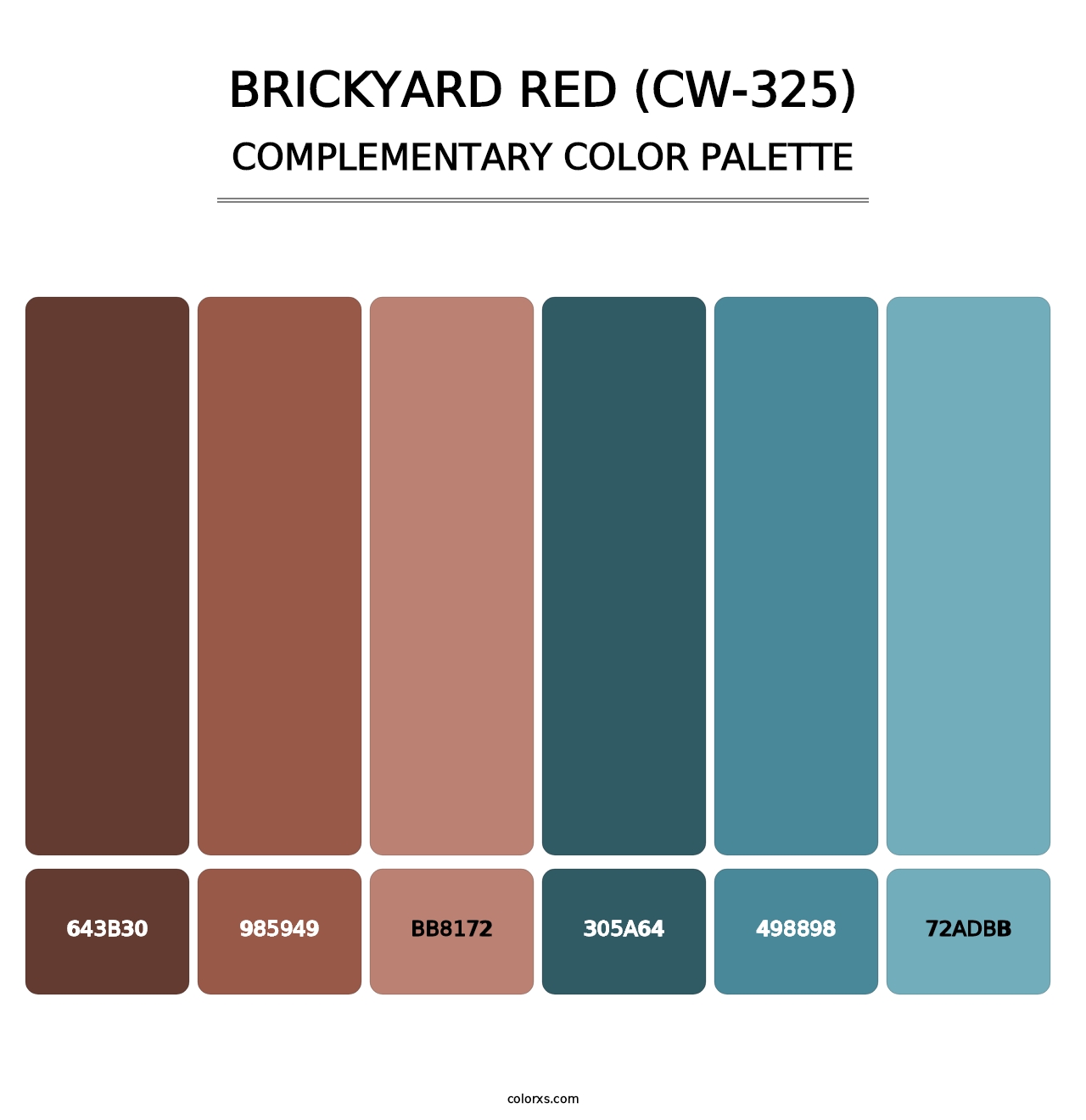 Brickyard Red (CW-325) - Complementary Color Palette