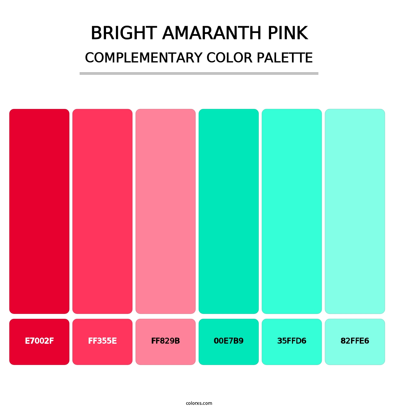 Bright Amaranth Pink - Complementary Color Palette