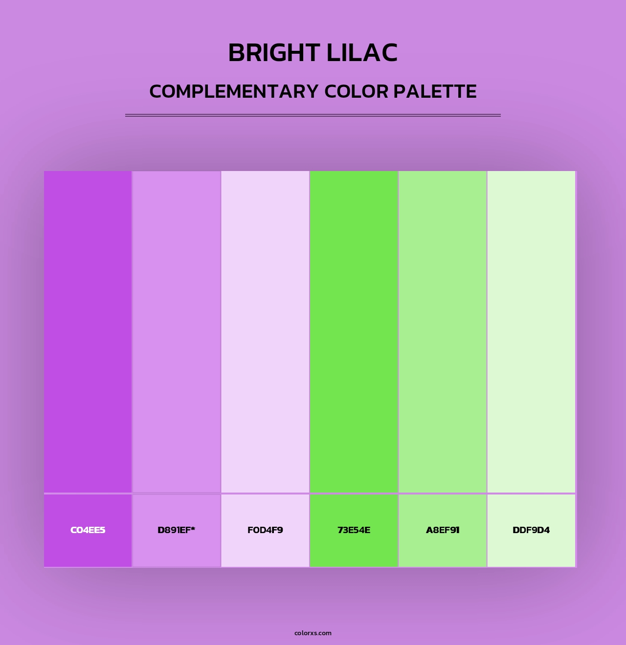 Bright Lilac - Complementary Color Palette