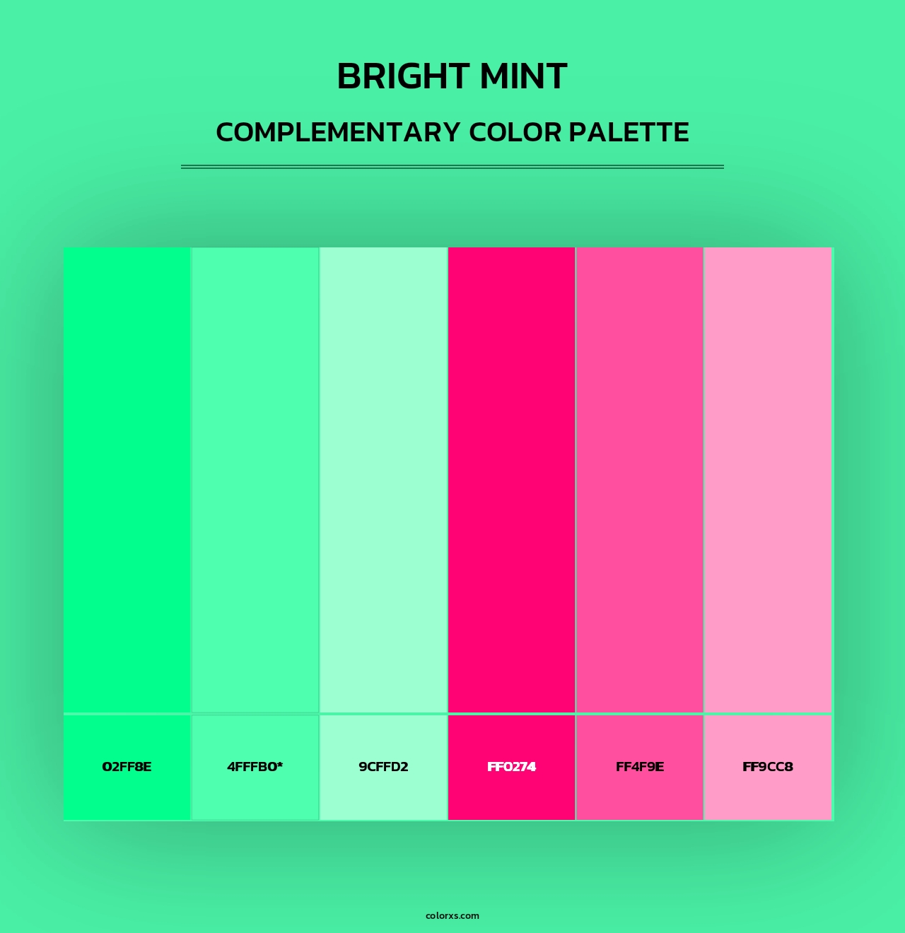 Bright Mint - Complementary Color Palette