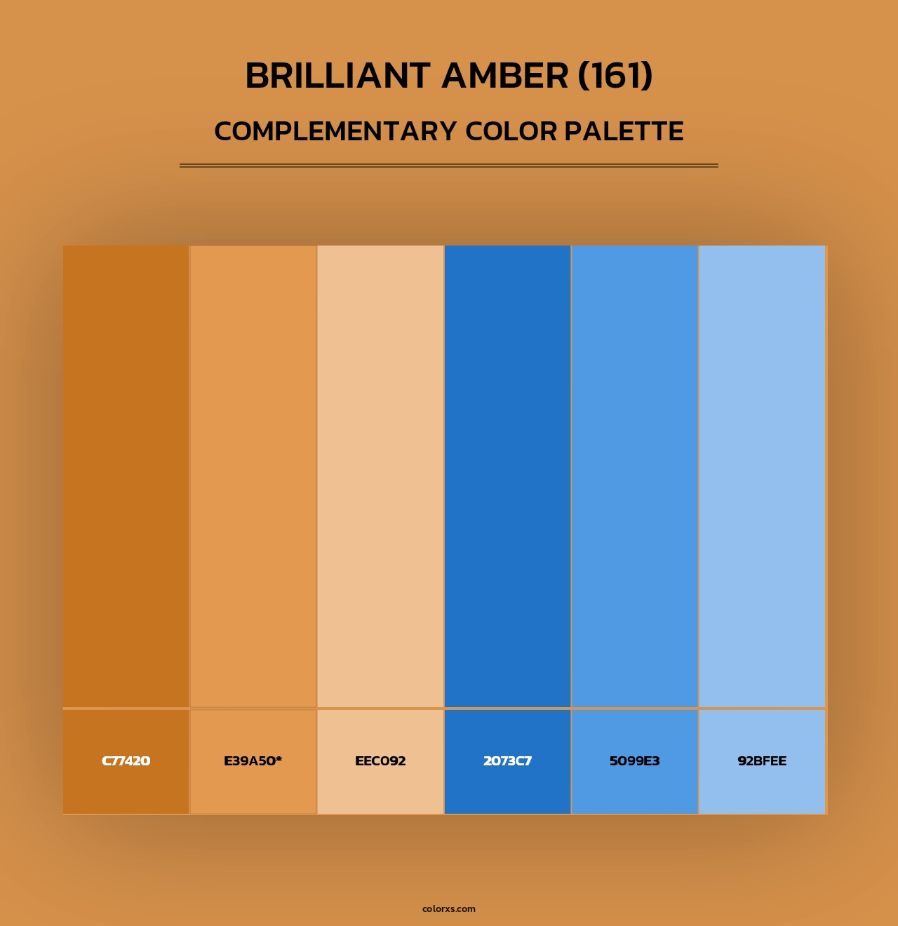 Brilliant Amber (161) - Complementary Color Palette