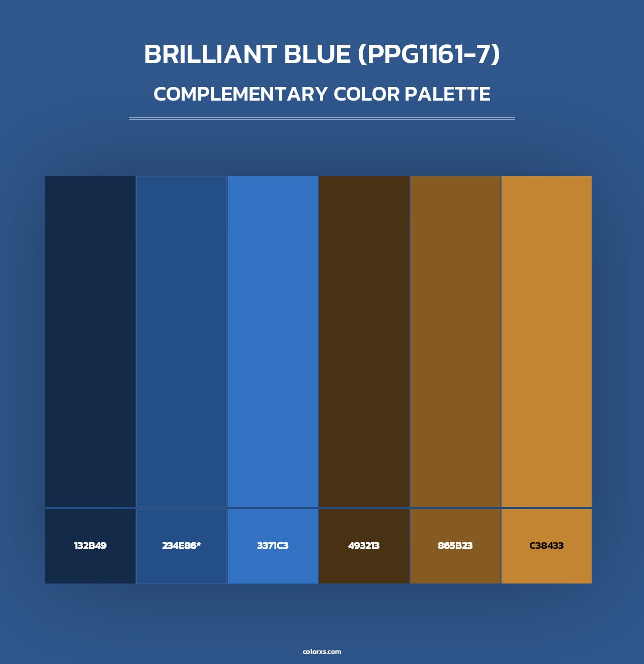 Brilliant Blue (PPG1161-7) - Complementary Color Palette