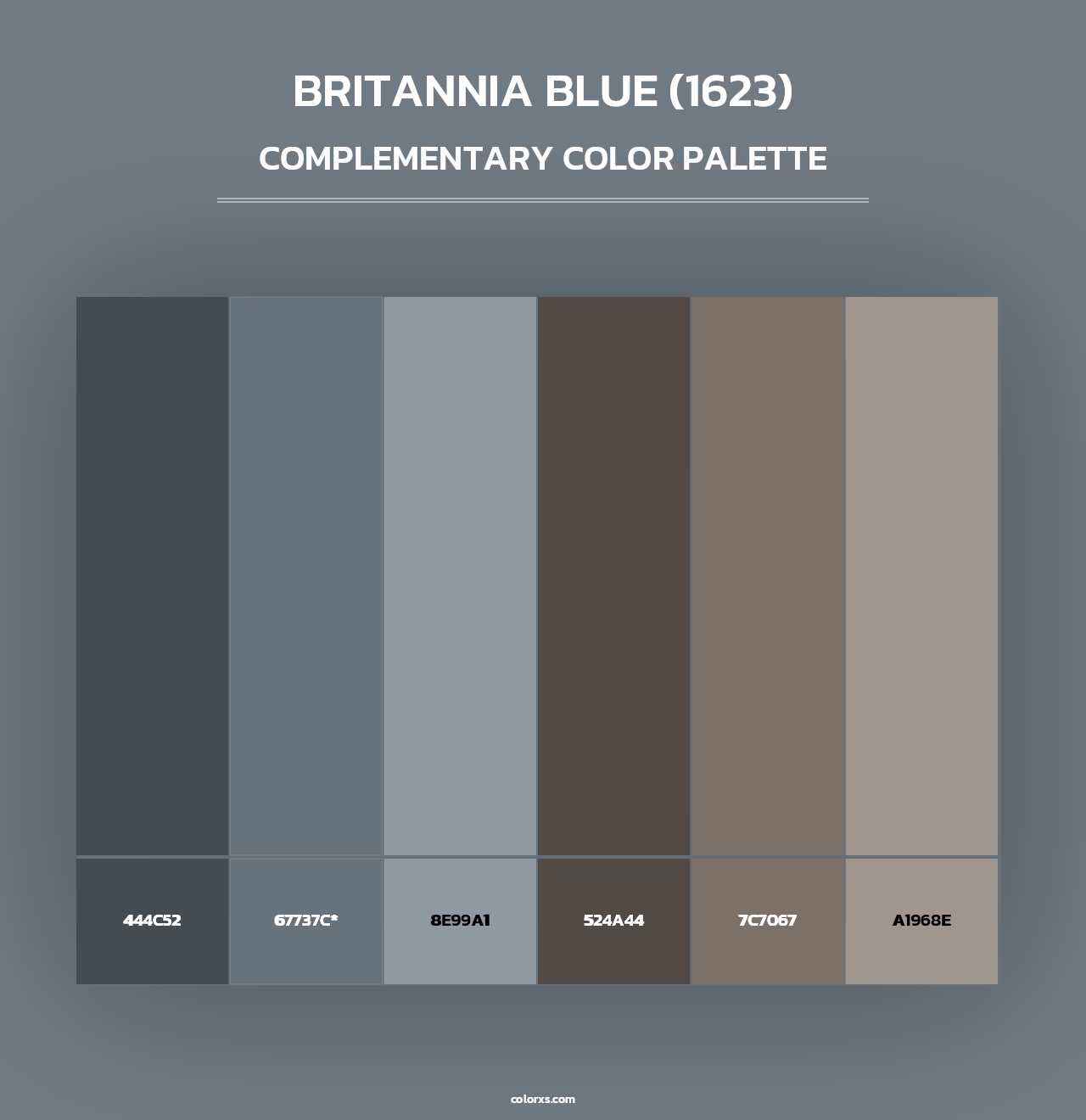 Britannia Blue (1623) - Complementary Color Palette