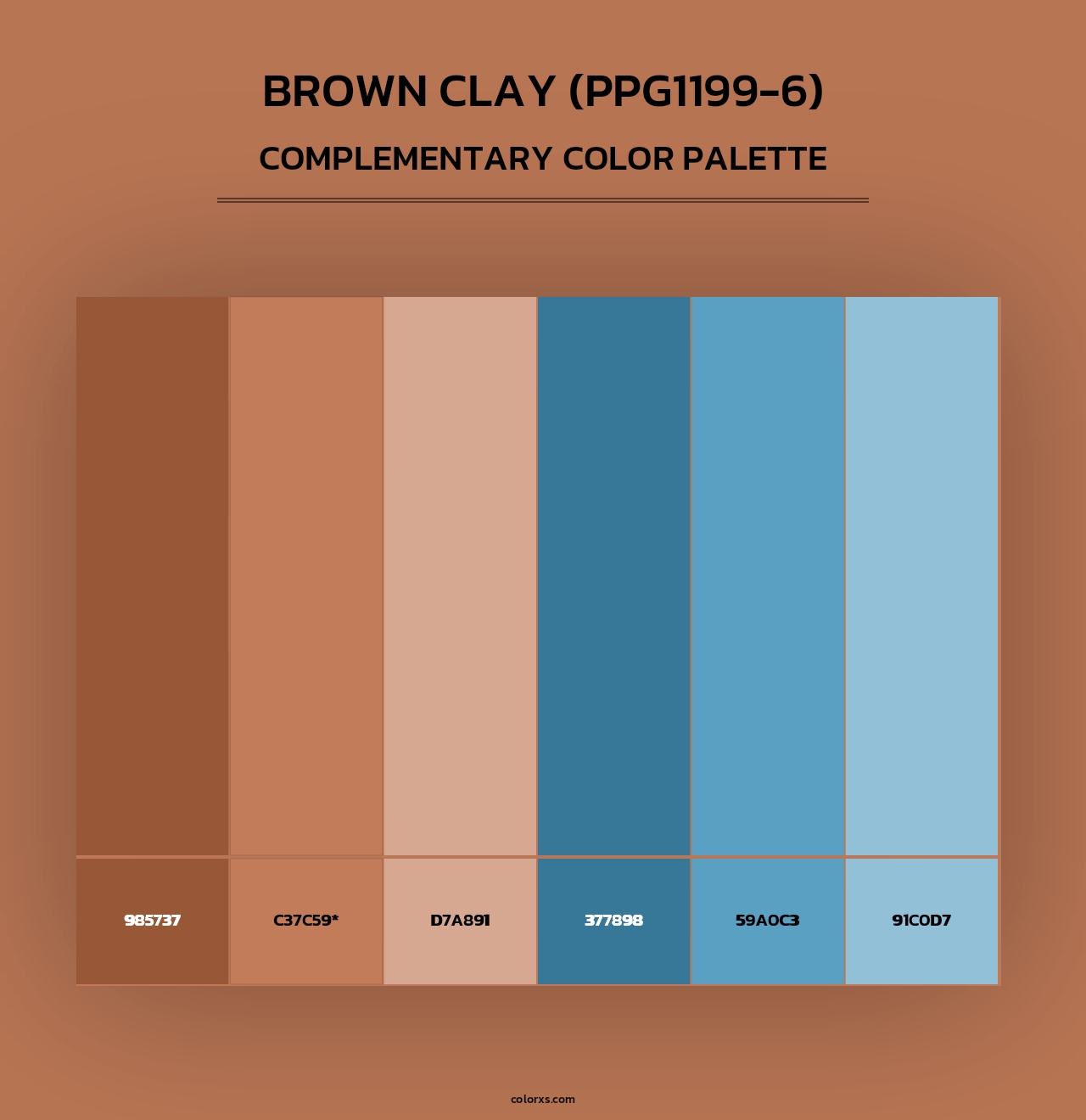 Brown Clay (PPG1199-6) - Complementary Color Palette