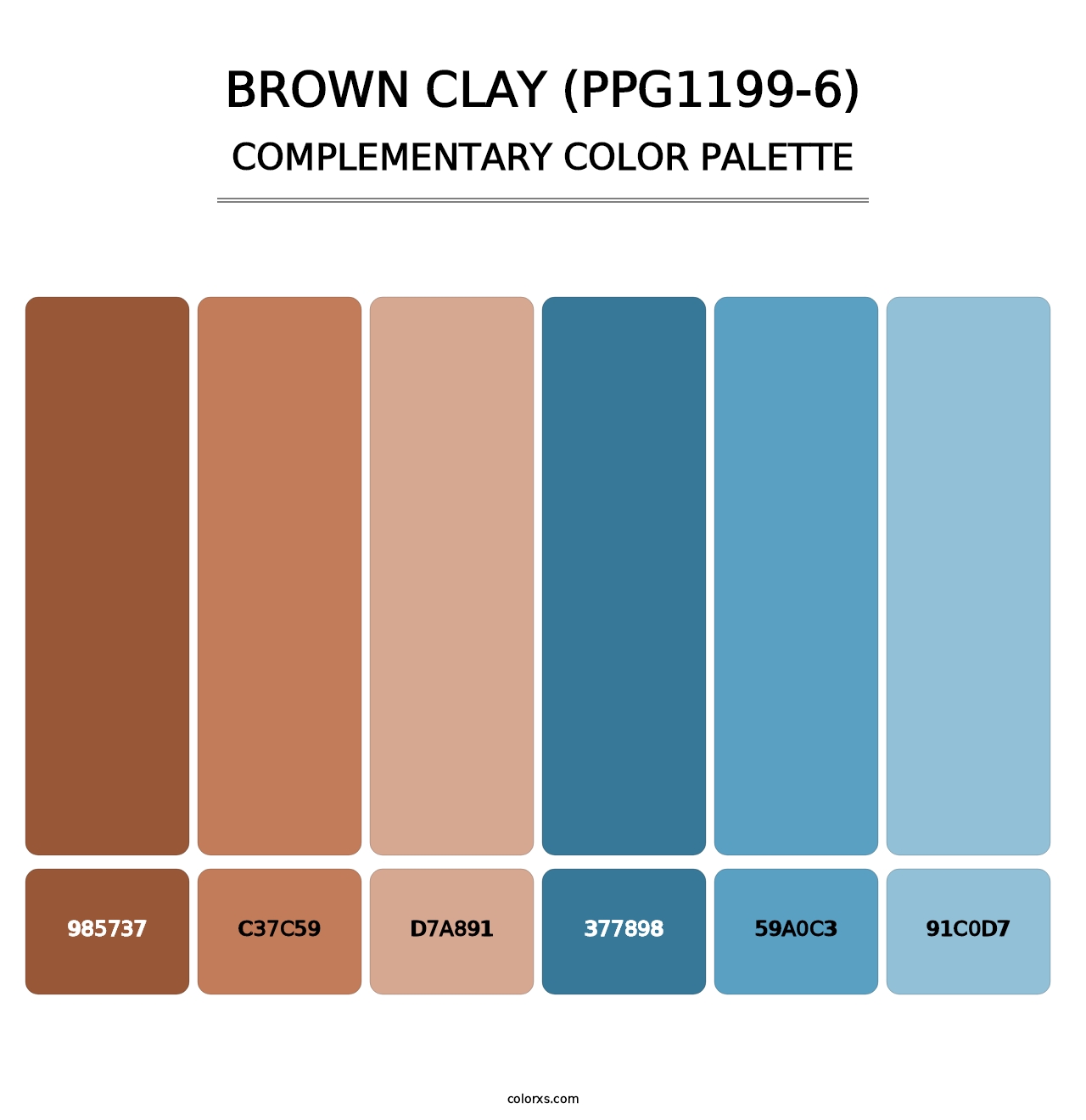Brown Clay (PPG1199-6) - Complementary Color Palette