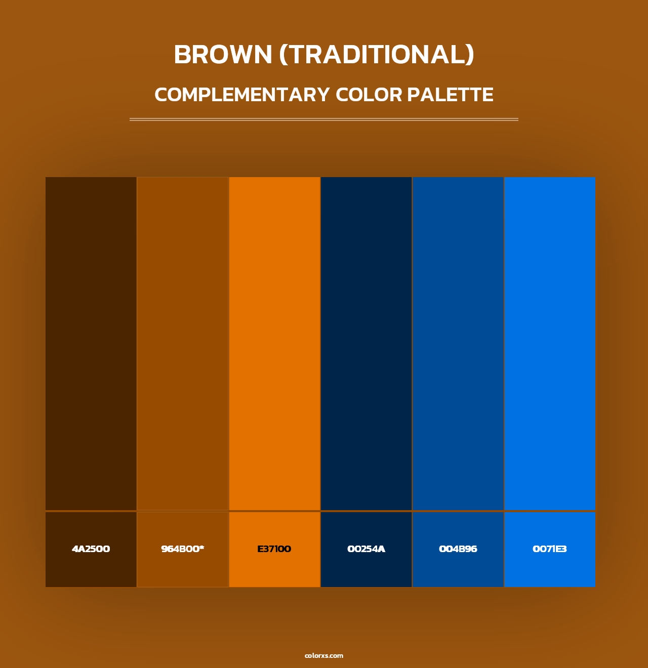 Brown (Traditional) - Complementary Color Palette