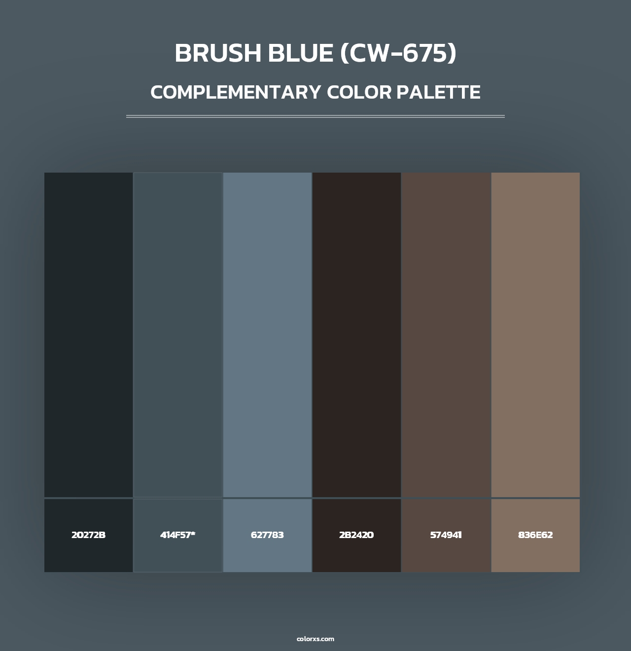 Brush Blue (CW-675) - Complementary Color Palette