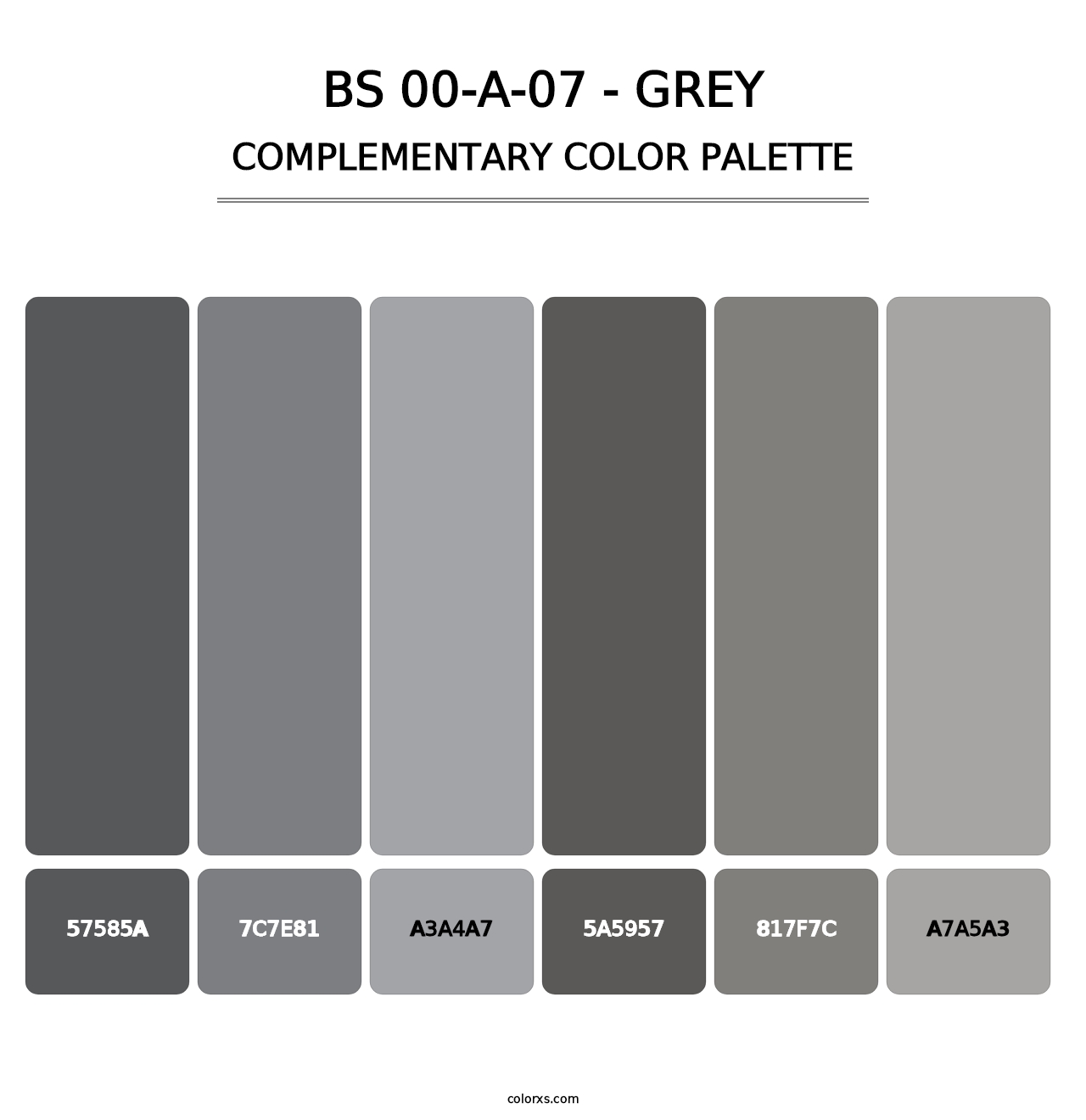 BS 00-A-07 - Grey - Complementary Color Palette