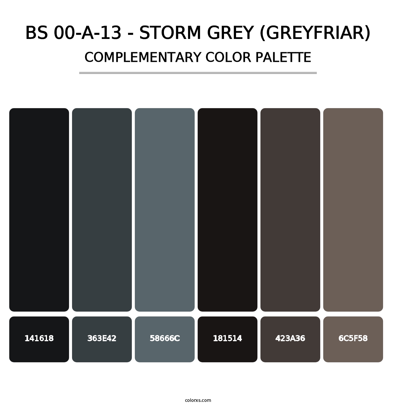 BS 00-A-13 - Storm Grey (Greyfriar) - Complementary Color Palette