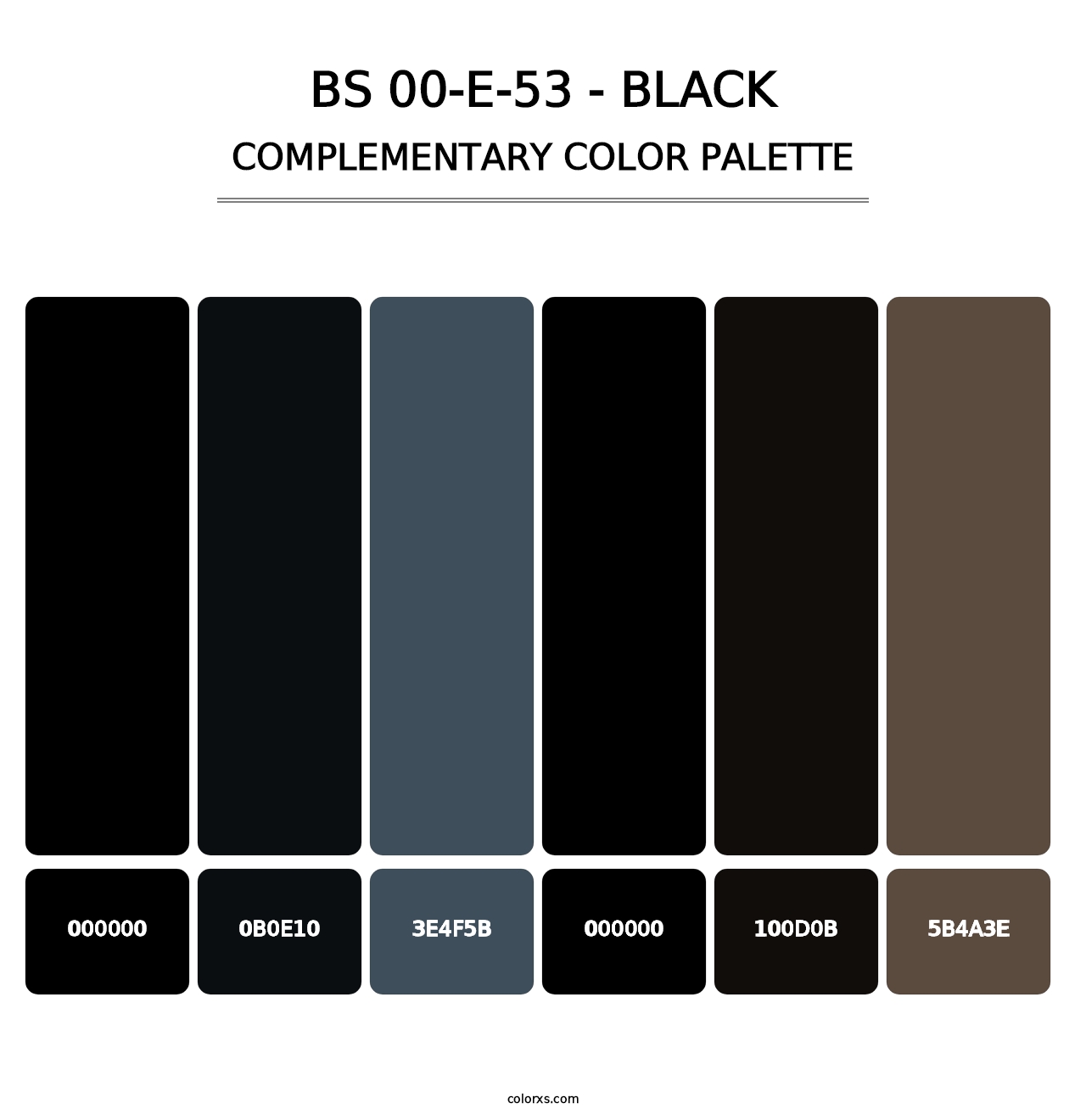 BS 00-E-53 - Black - Complementary Color Palette