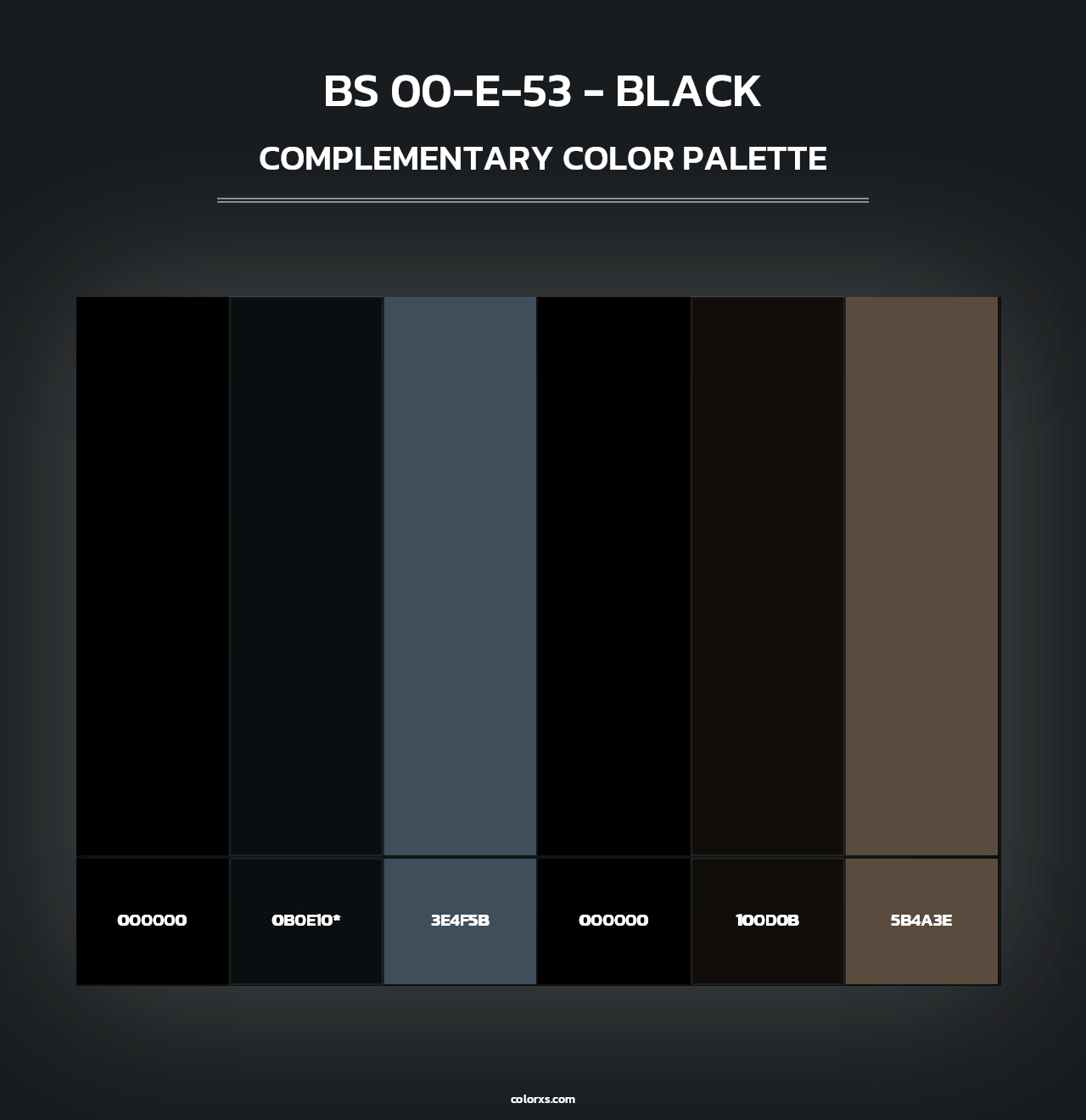 BS 00-E-53 - Black - Complementary Color Palette