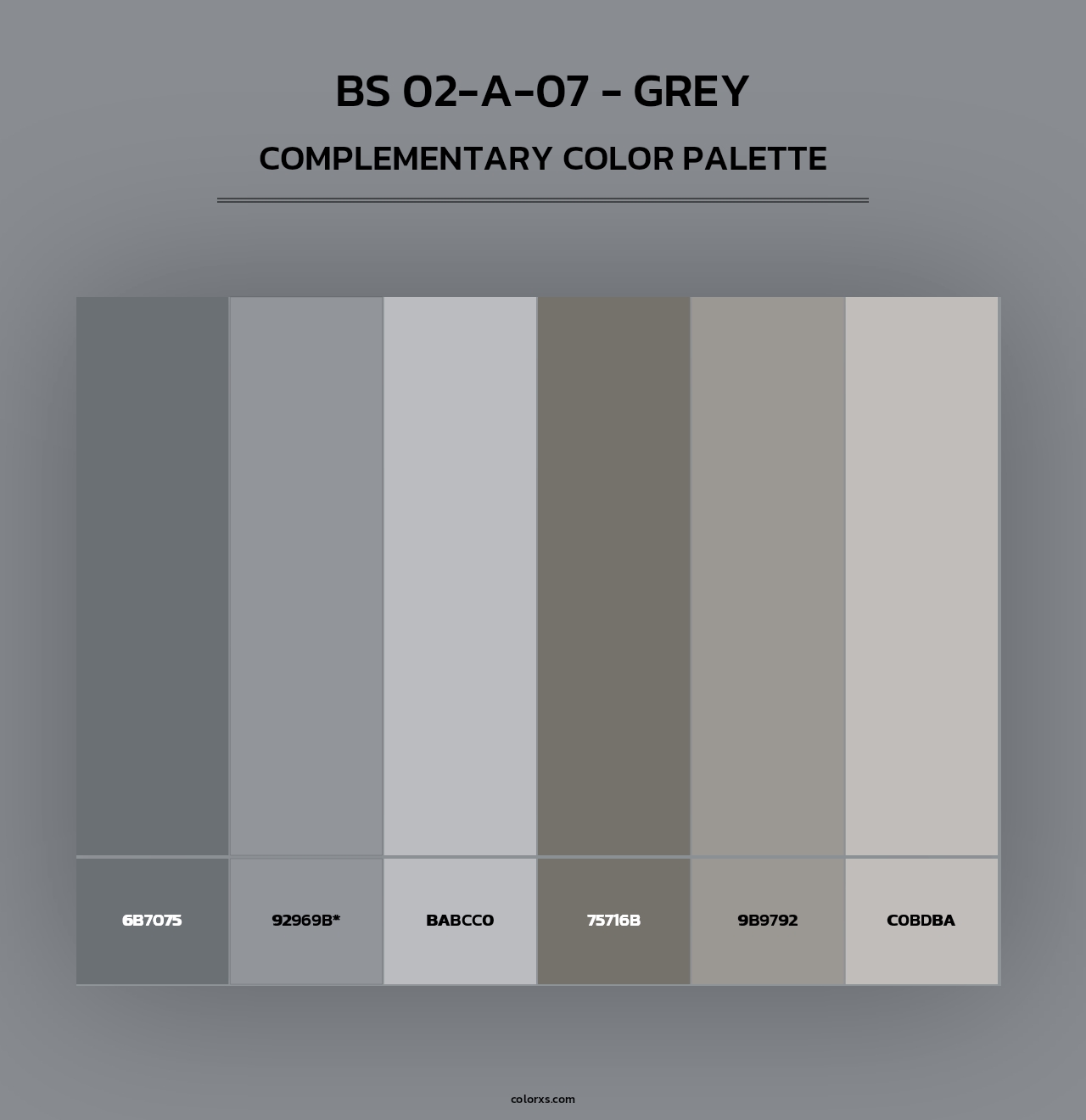 BS 02-A-07 - Grey - Complementary Color Palette