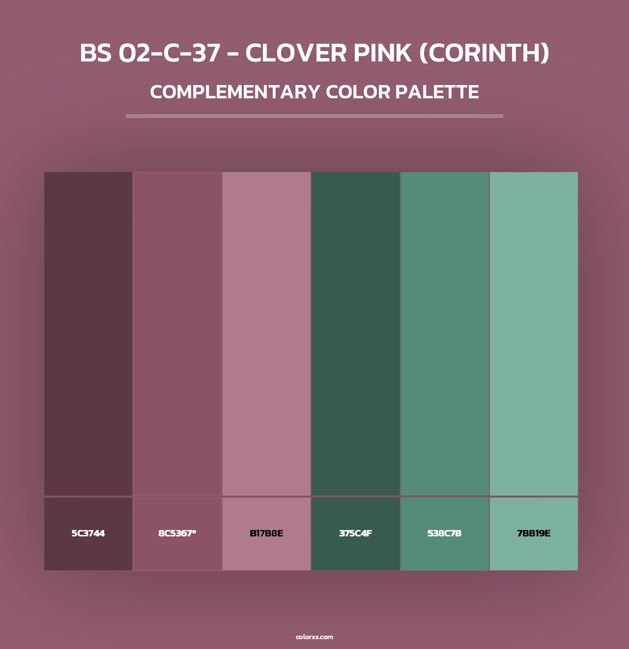 BS 02-C-37 - Clover Pink (Corinth) - Complementary Color Palette