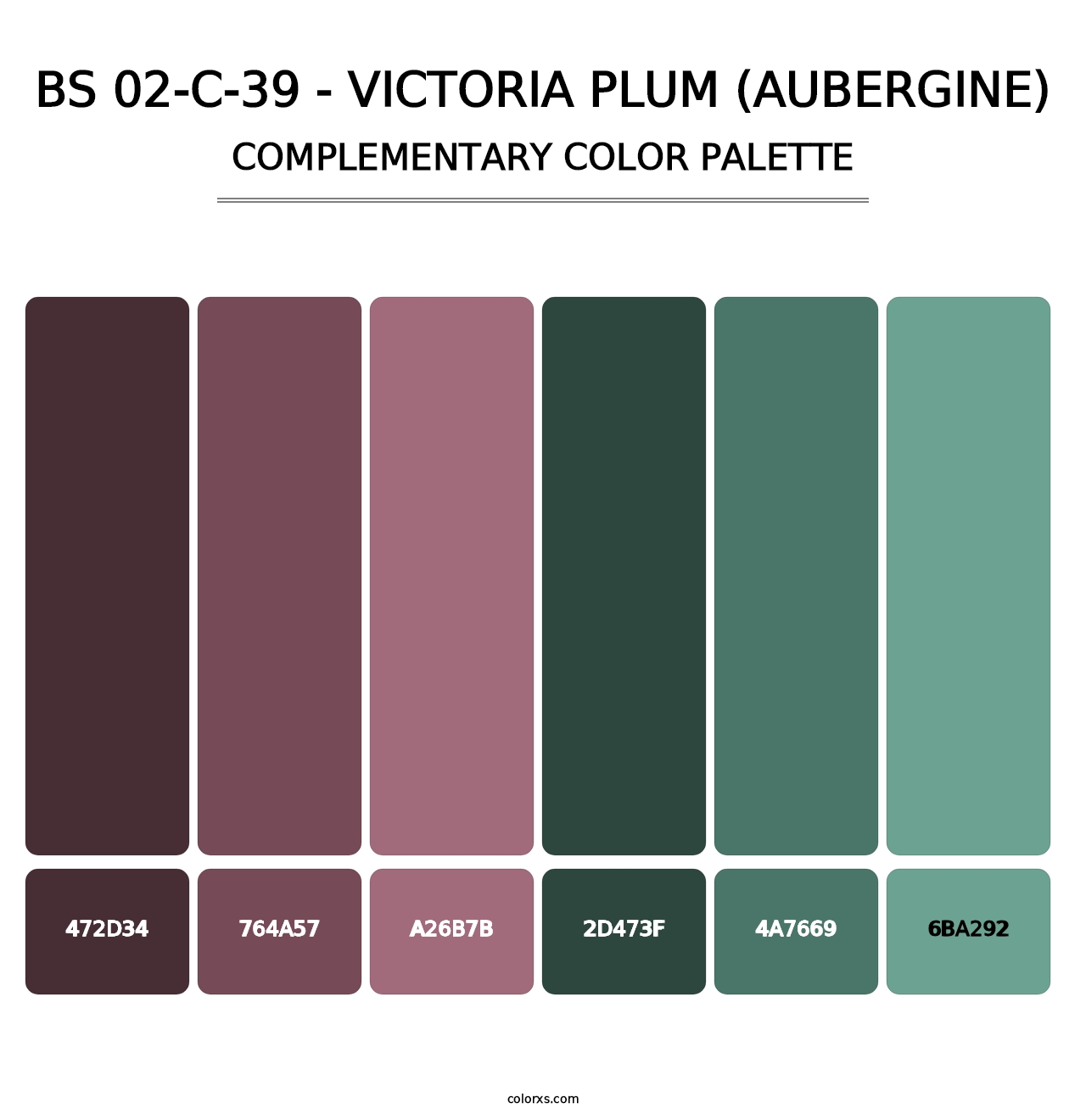 BS 02-C-39 - Victoria Plum (Aubergine) - Complementary Color Palette