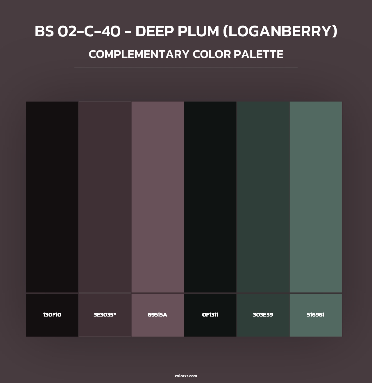 BS 02-C-40 - Deep Plum (Loganberry) - Complementary Color Palette