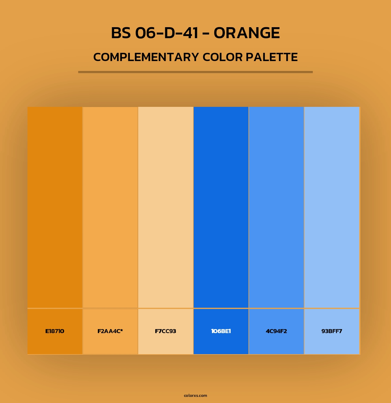 BS 06-D-41 - Orange - Complementary Color Palette