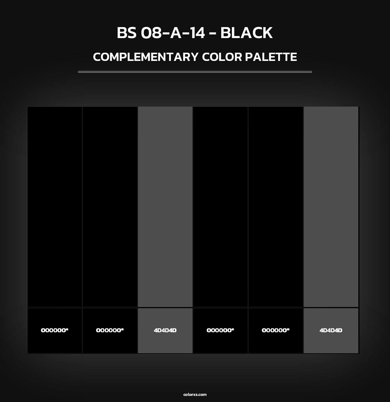 BS 08-A-14 - Black - Complementary Color Palette