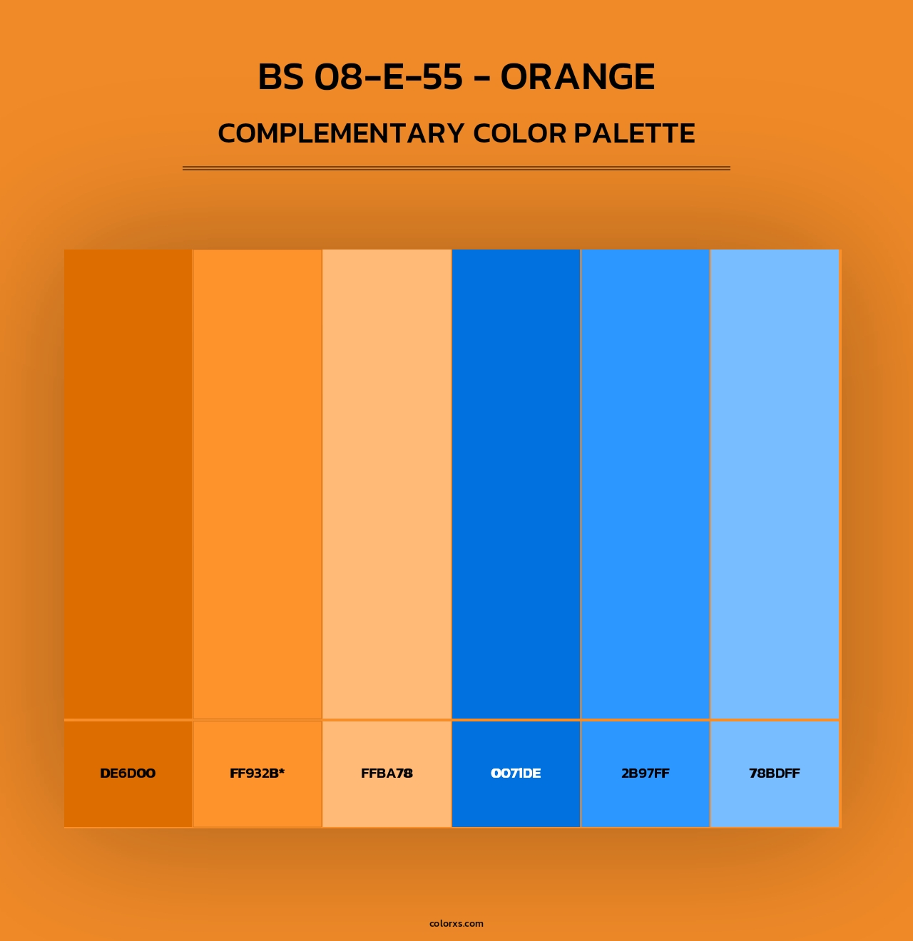 BS 08-E-55 - Orange - Complementary Color Palette