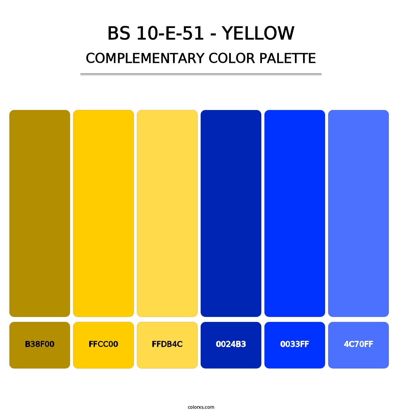BS 10-E-51 - Yellow - Complementary Color Palette