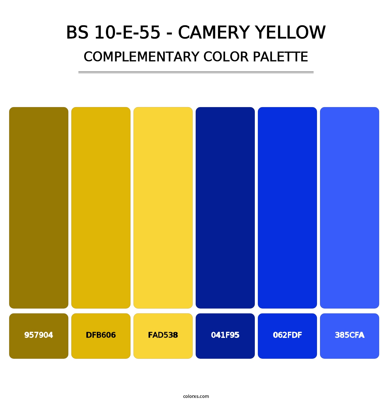 BS 10-E-55 - Camery Yellow - Complementary Color Palette
