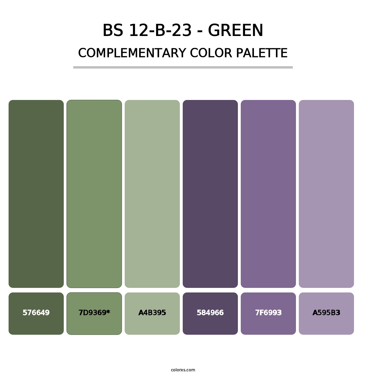 BS 12-B-23 - Green - Complementary Color Palette