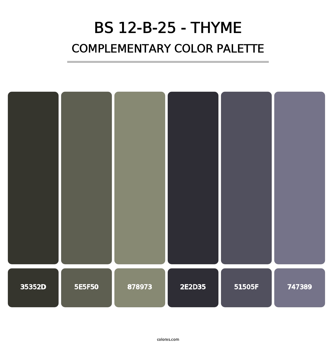 BS 12-B-25 - Thyme - Complementary Color Palette