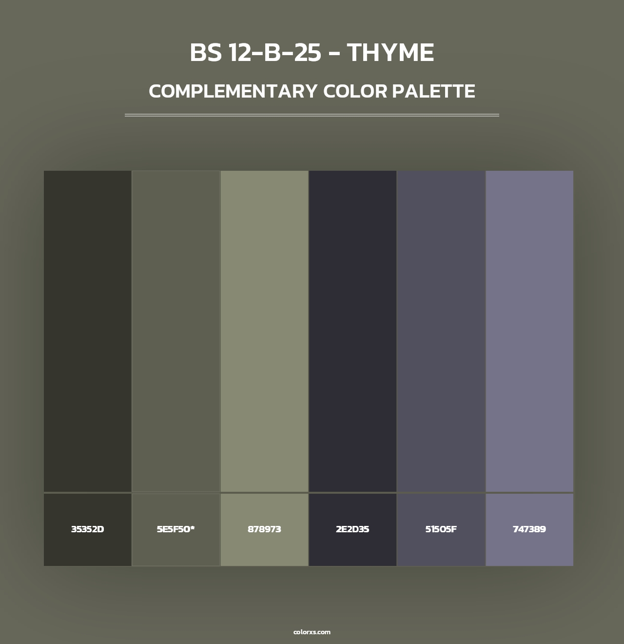 BS 12-B-25 - Thyme - Complementary Color Palette