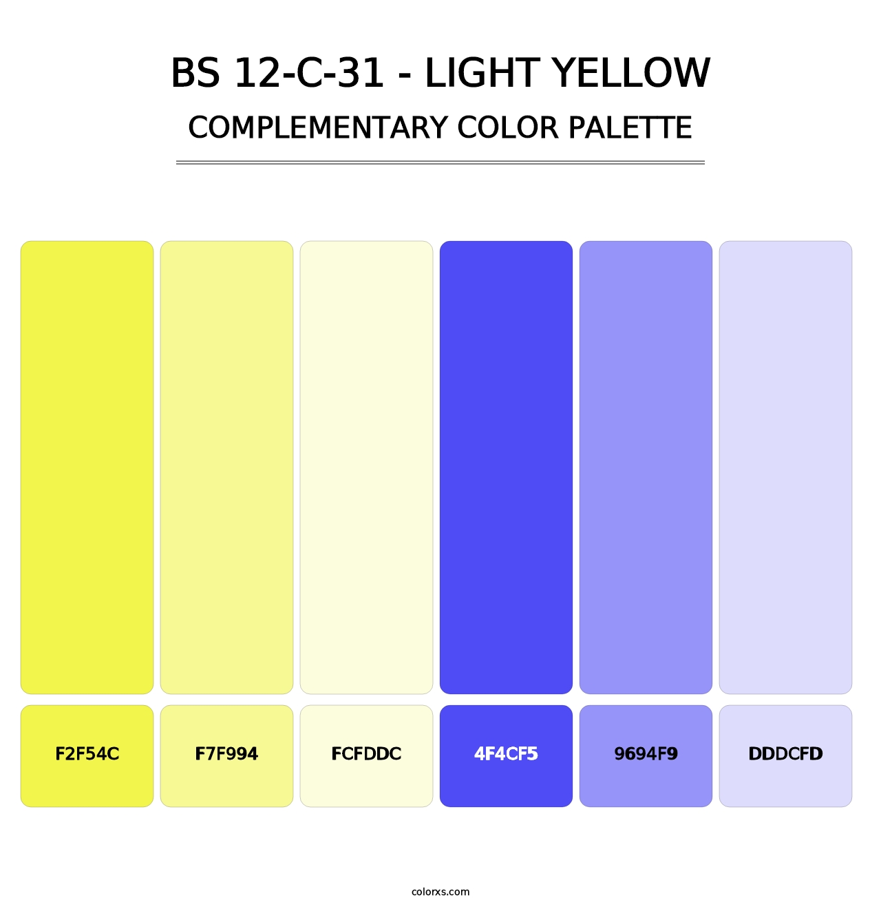 BS 12-C-31 - Light Yellow - Complementary Color Palette