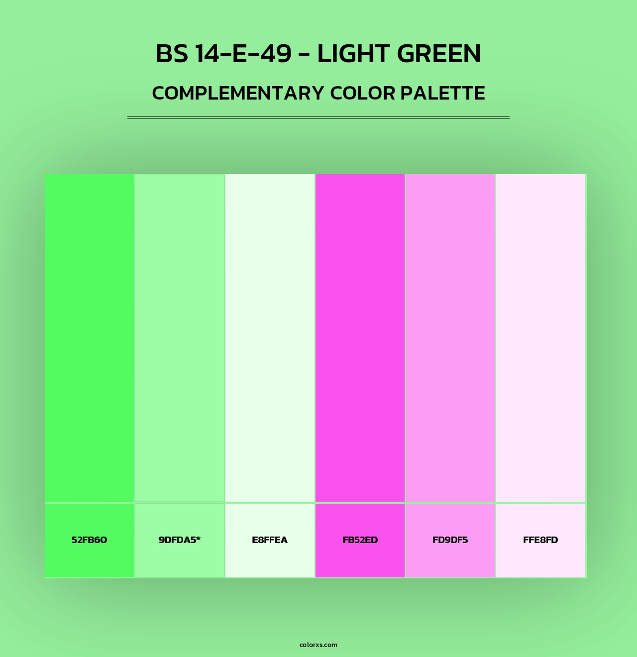 BS 14-E-49 - Light Green - Complementary Color Palette