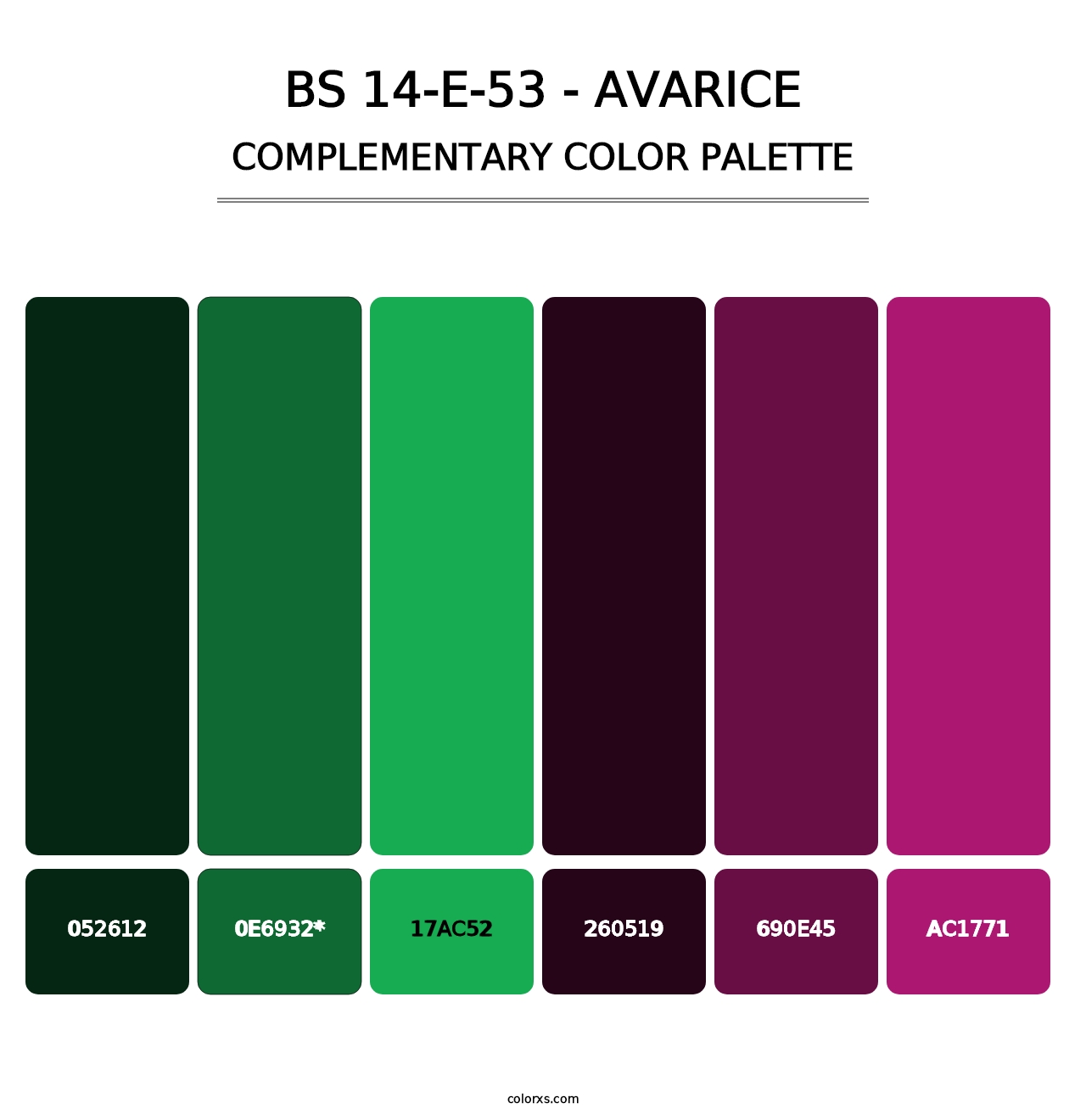 BS 14-E-53 - Avarice - Complementary Color Palette