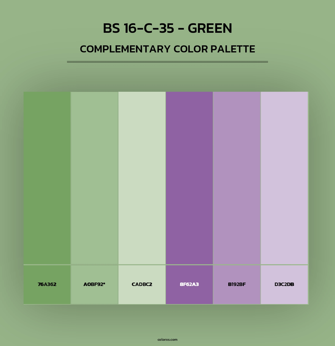 BS 16-C-35 - Green - Complementary Color Palette
