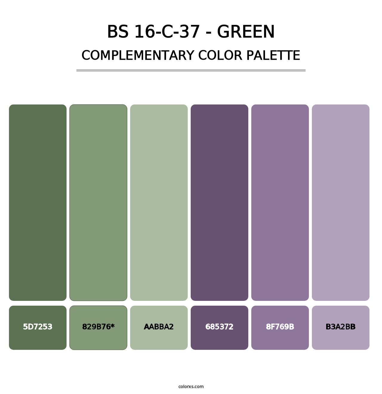 BS 16-C-37 - Green - Complementary Color Palette
