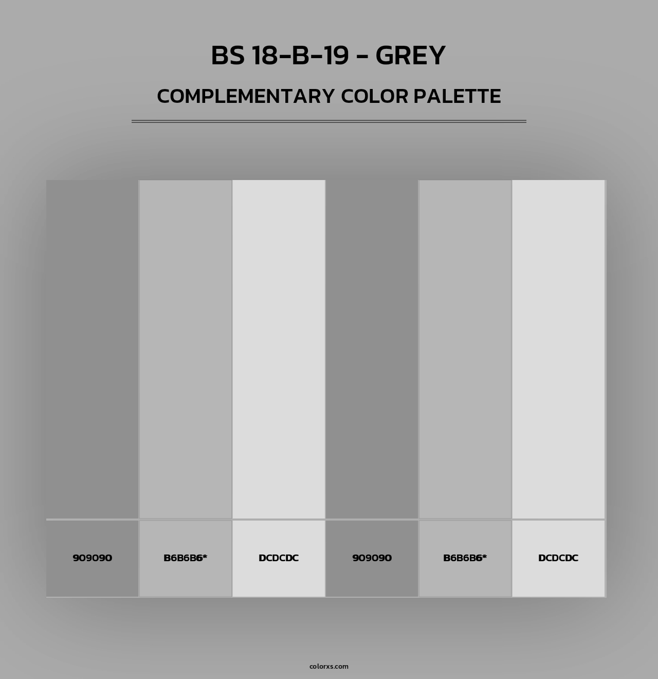 BS 18-B-19 - Grey - Complementary Color Palette