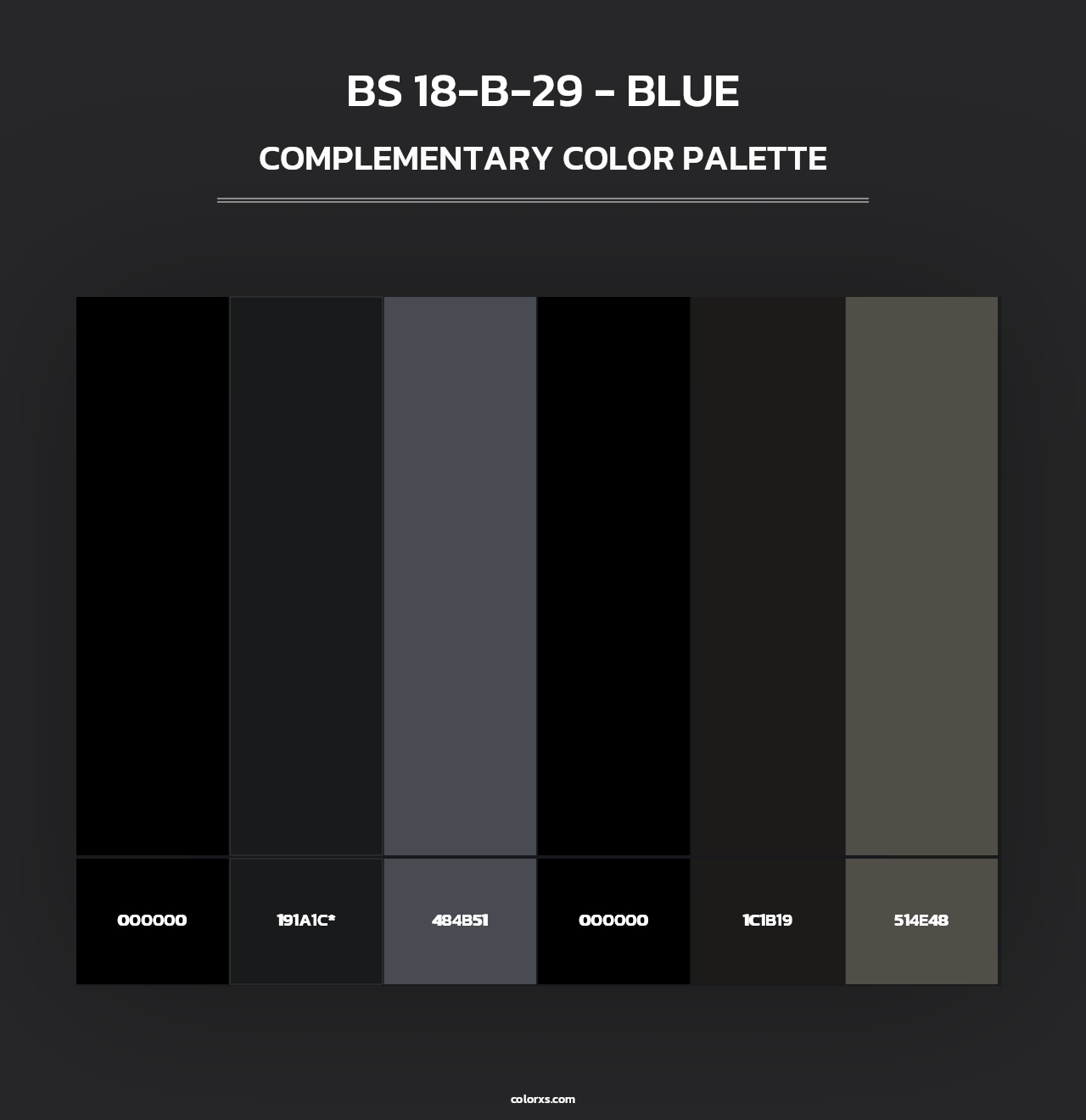 BS 18-B-29 - Blue - Complementary Color Palette