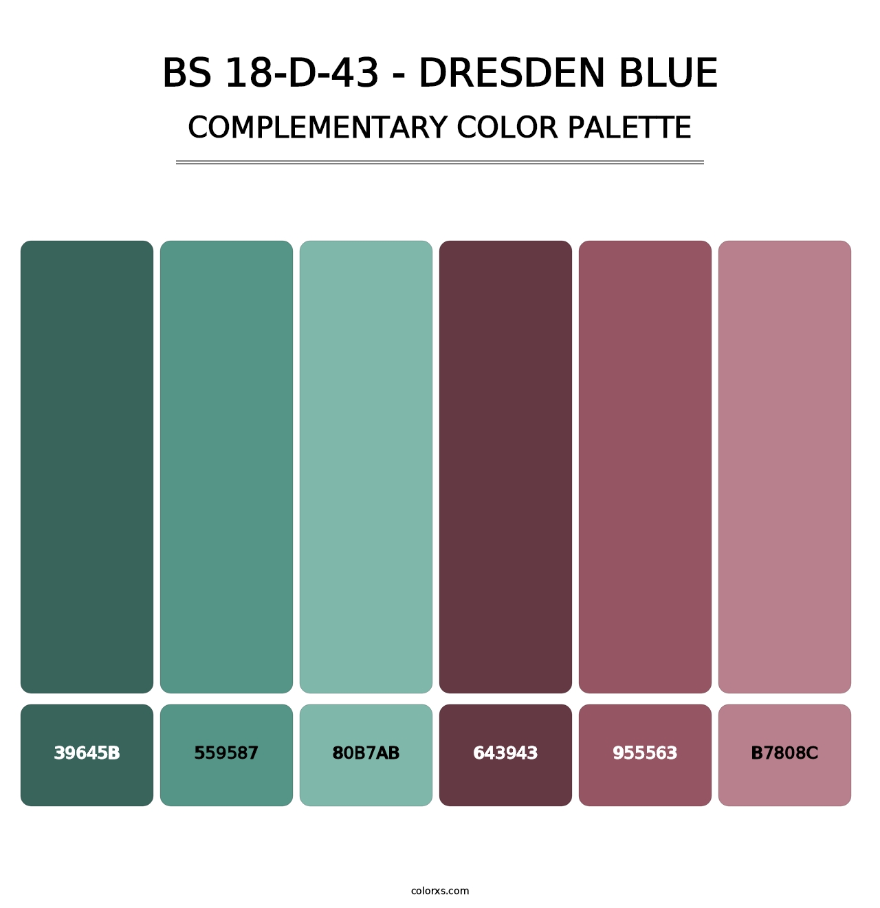 BS 18-D-43 - Dresden Blue - Complementary Color Palette