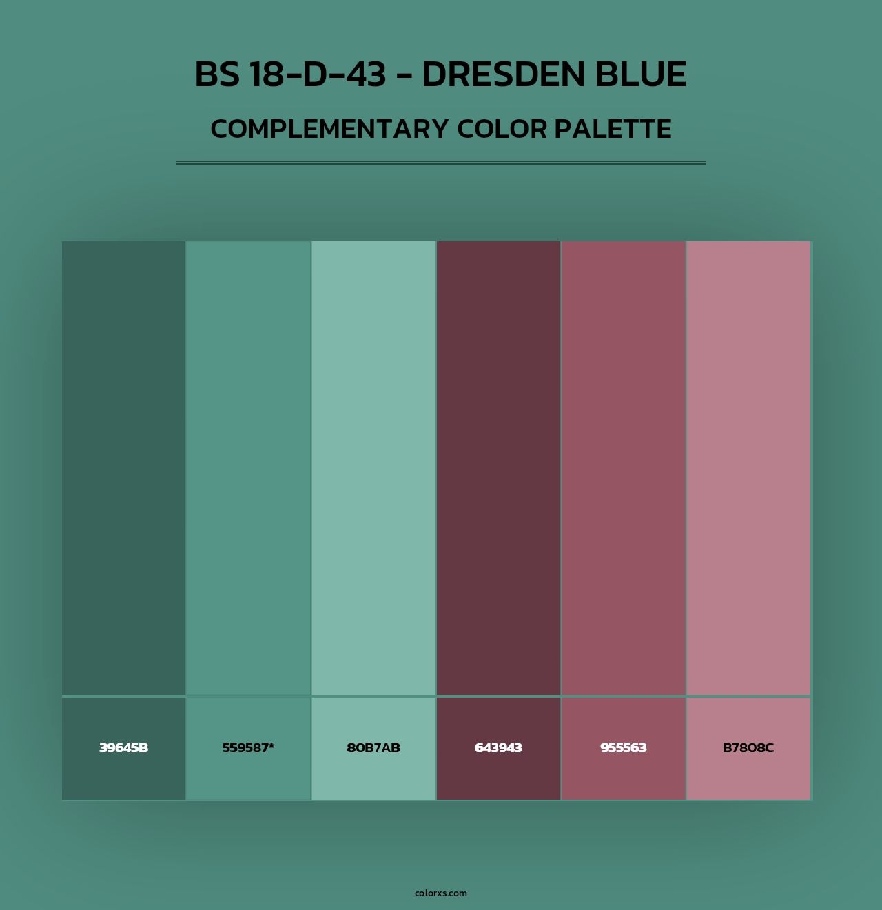 BS 18-D-43 - Dresden Blue - Complementary Color Palette