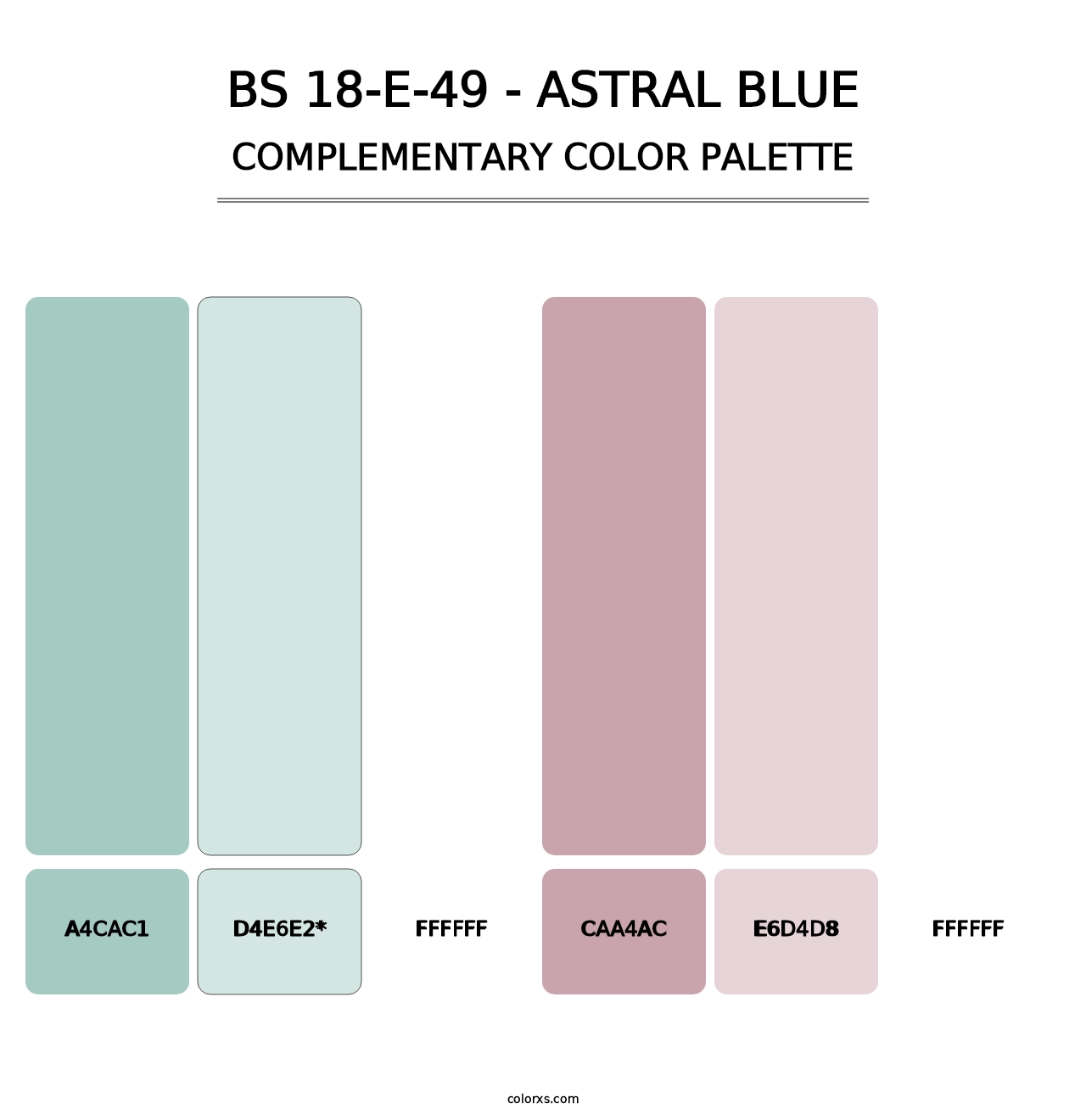 BS 18-E-49 - Astral Blue - Complementary Color Palette
