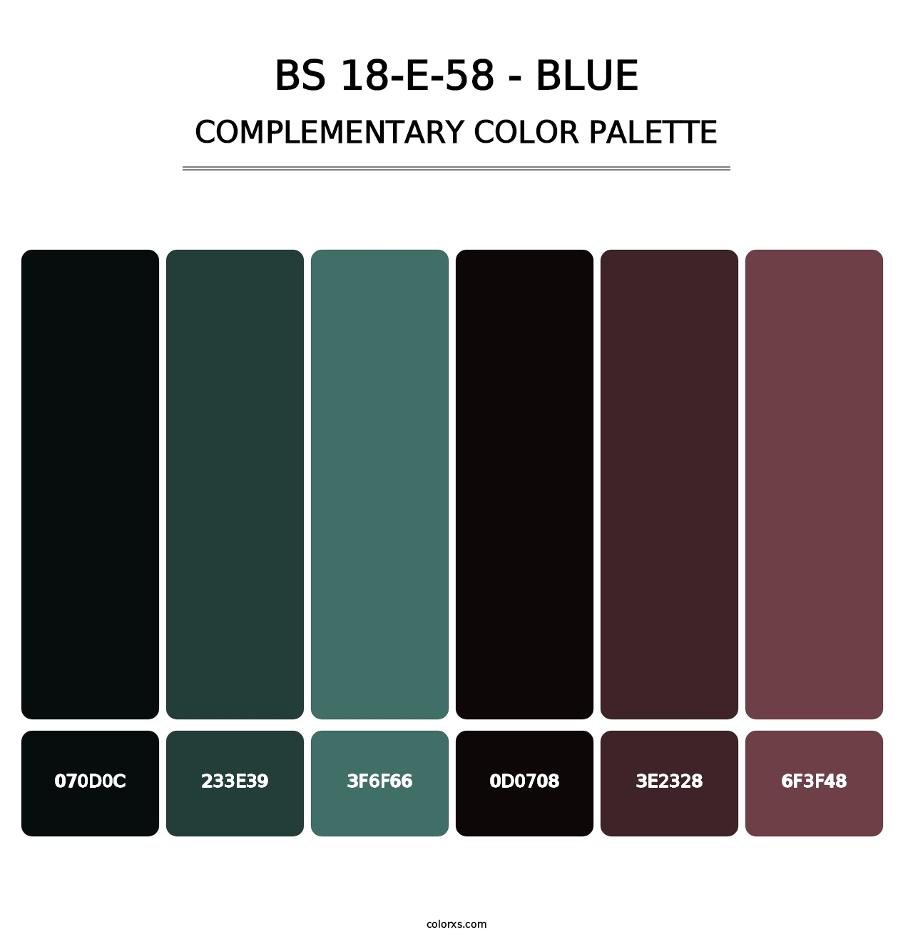 BS 18-E-58 - Blue - Complementary Color Palette