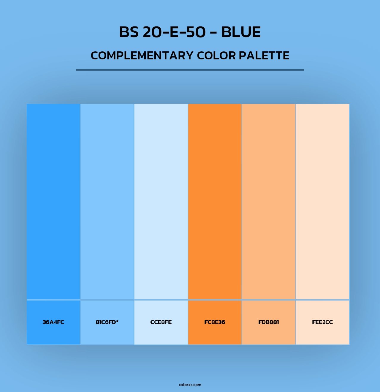 BS 20-E-50 - Blue - Complementary Color Palette