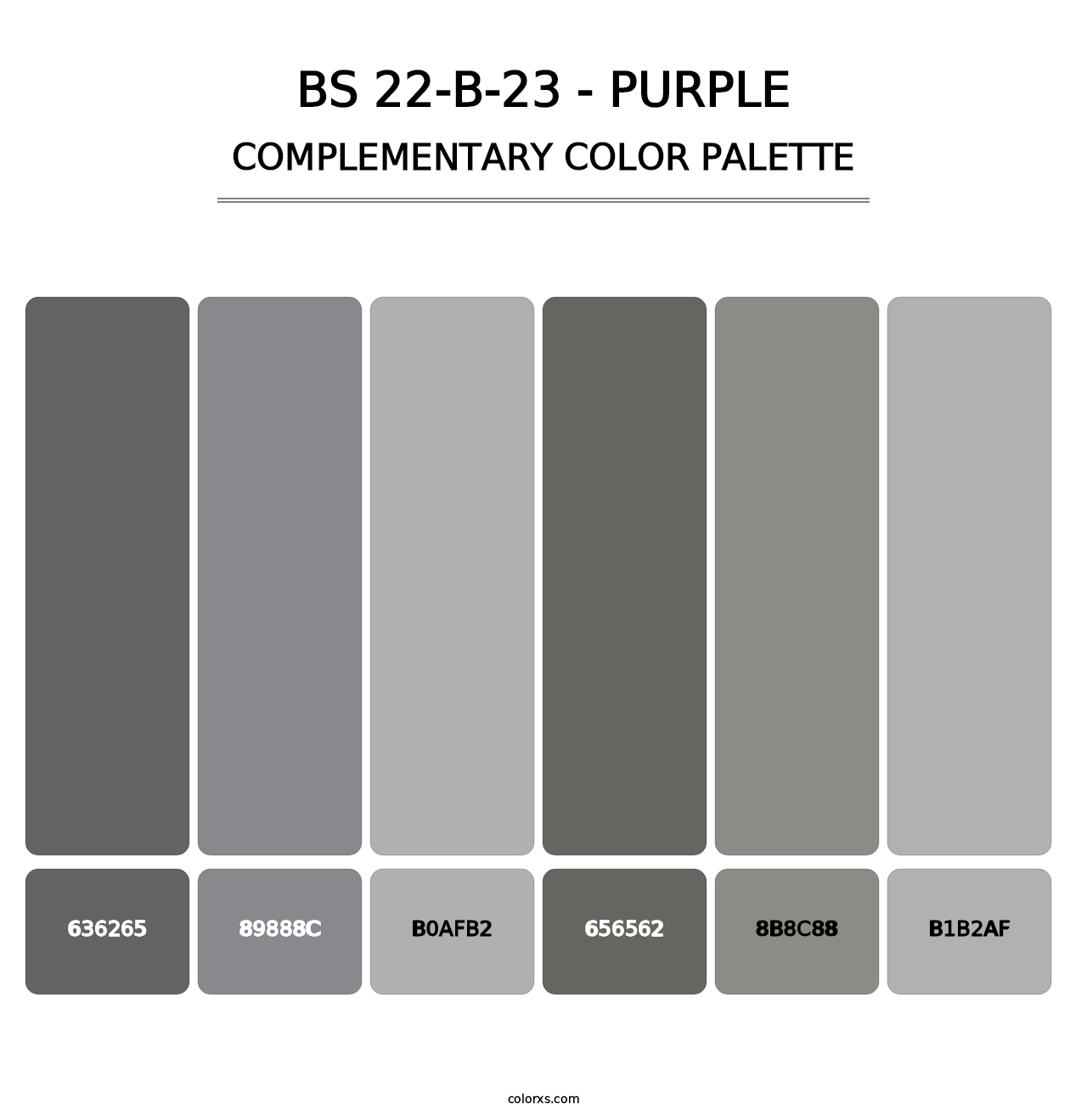 BS 22-B-23 - Purple - Complementary Color Palette