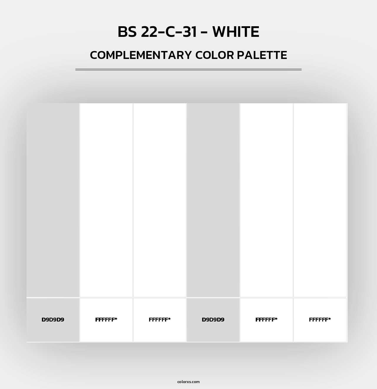 BS 22-C-31 - White - Complementary Color Palette