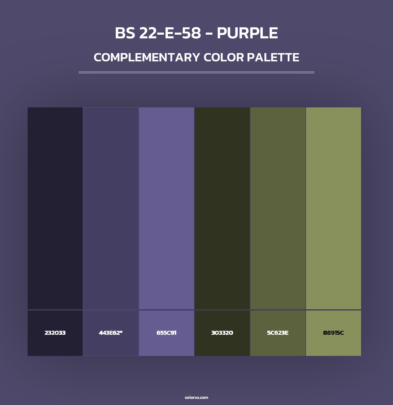 BS 22-E-58 - Purple - Complementary Color Palette