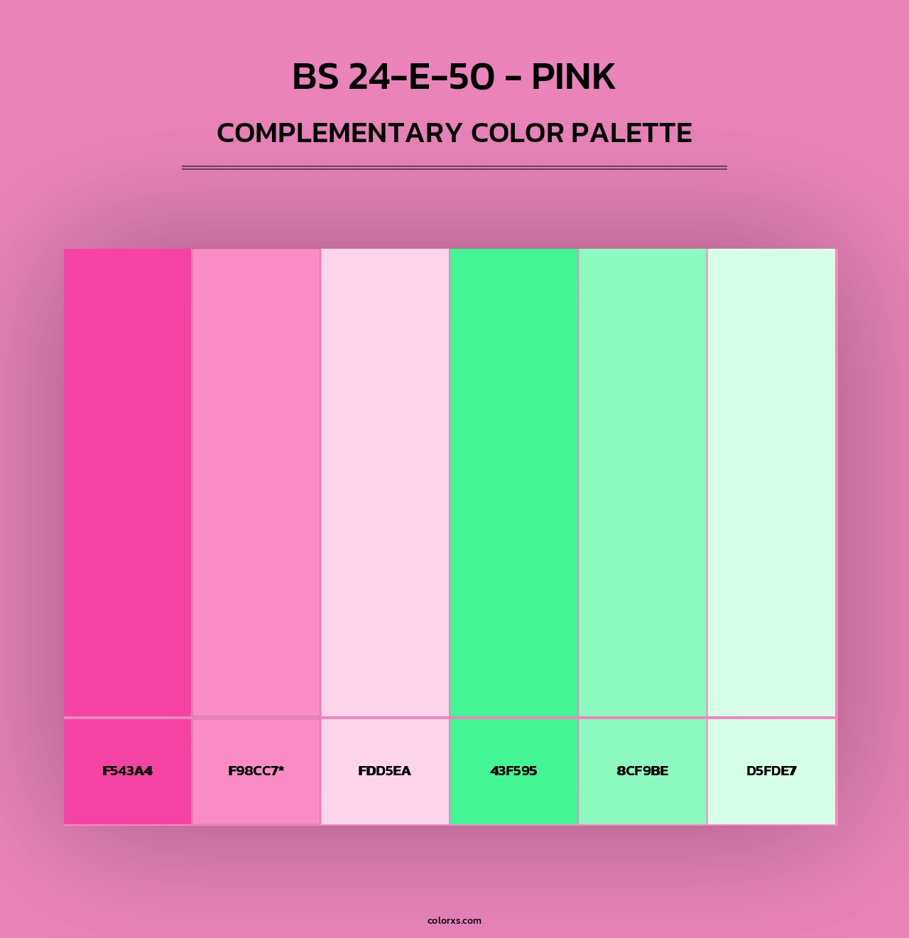 BS 24-E-50 - Pink - Complementary Color Palette