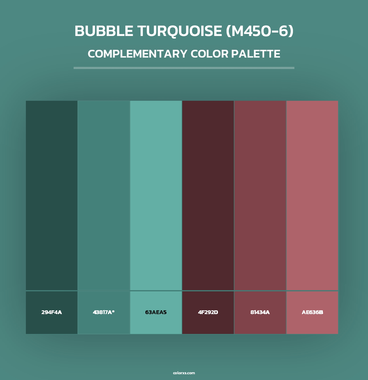 Bubble Turquoise (M450-6) - Complementary Color Palette