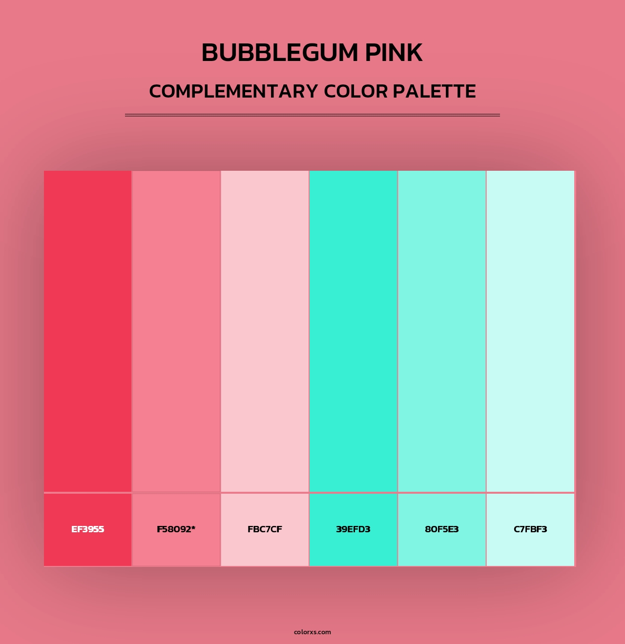 Bubblegum Pink - Complementary Color Palette