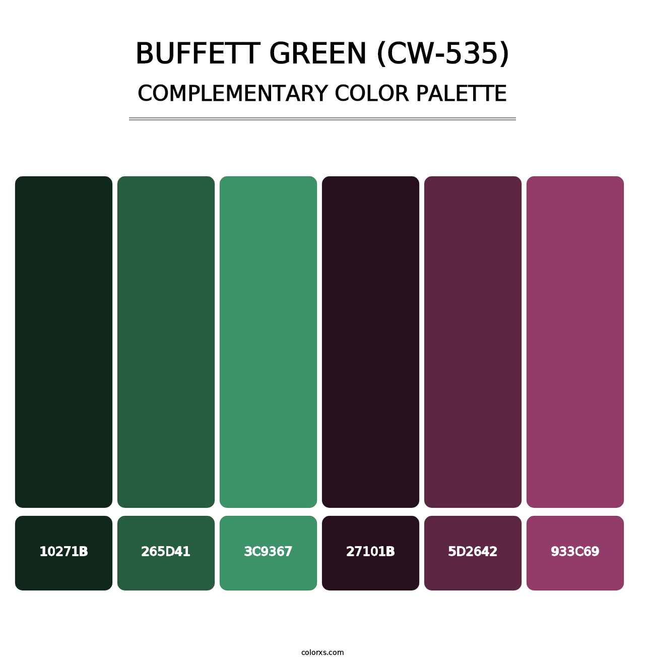 Buffett Green (CW-535) - Complementary Color Palette