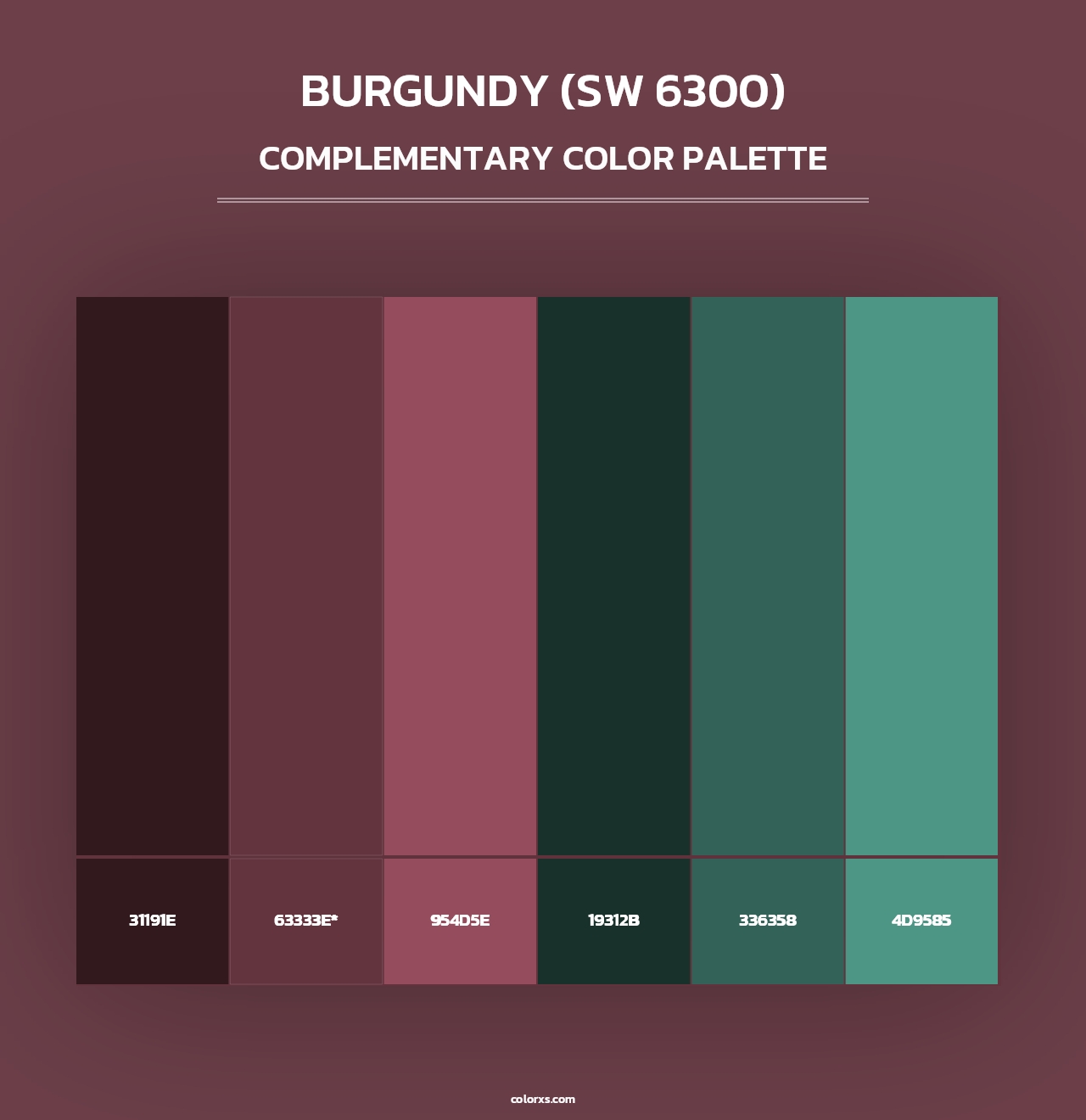 Burgundy (SW 6300) - Complementary Color Palette