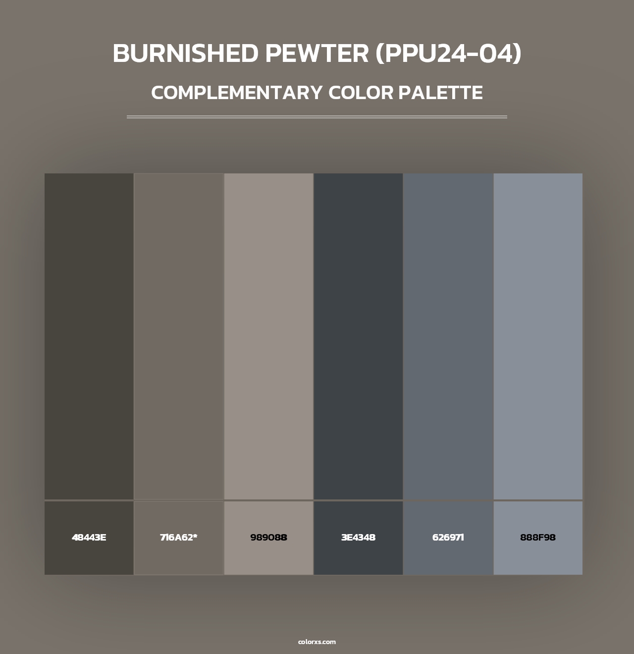 Burnished Pewter (PPU24-04) - Complementary Color Palette