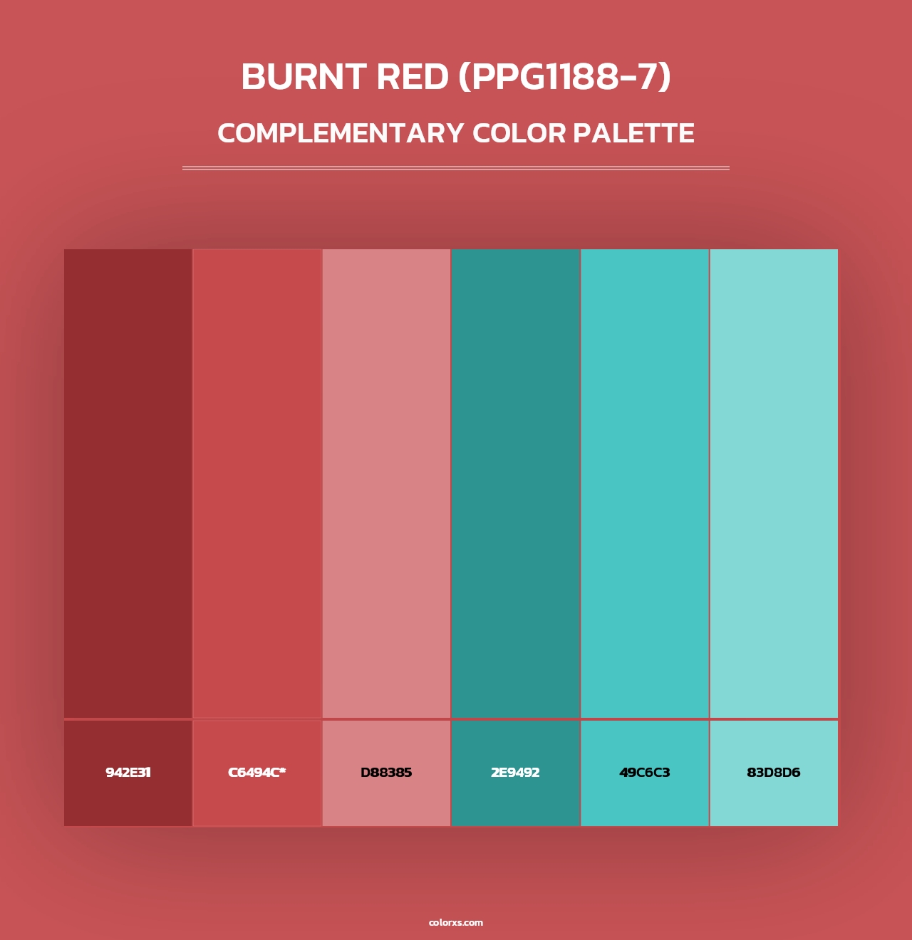 Burnt Red (PPG1188-7) - Complementary Color Palette